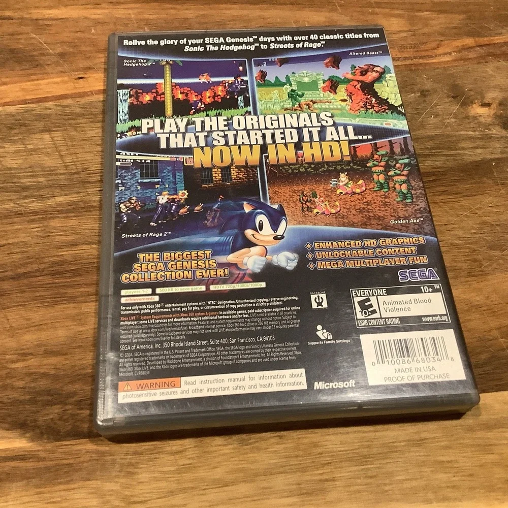Sonic Ultimate Genesis Collection Xbox 360 | Complete Classic Sega Games Bundle